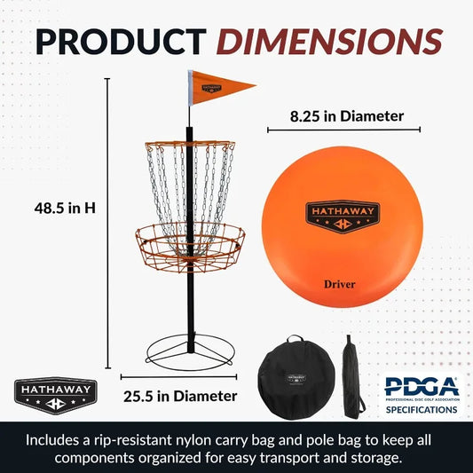 6-Player Disc Golf Set for Kids & Adults with basket