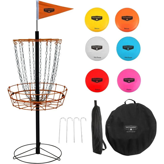 6-Player Disc Golf Set for Kids & Adults with basket