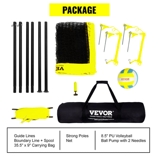 adjustable Outdoor Volleyball Net set.